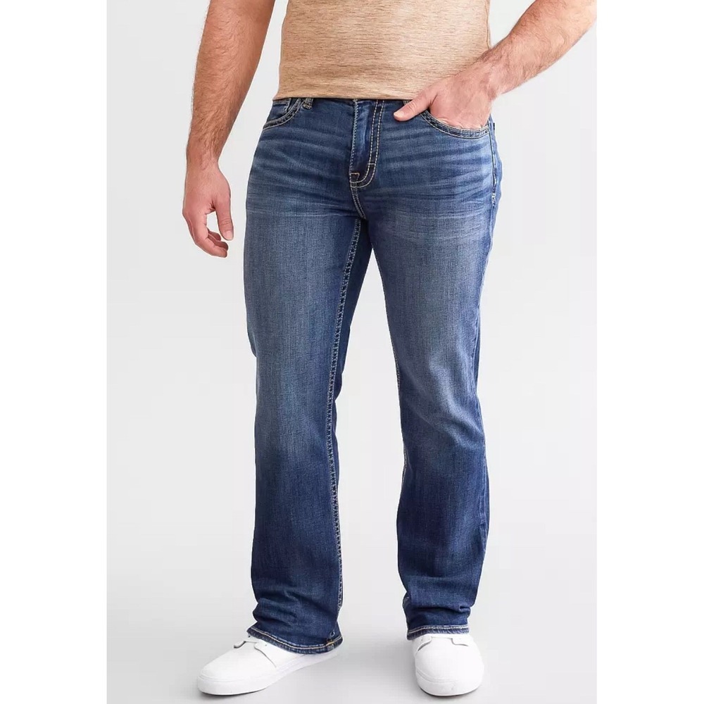 BKE Tyler Straight Leg Jeans Mens 36 XL Dark Wash Denim Casual Workwear